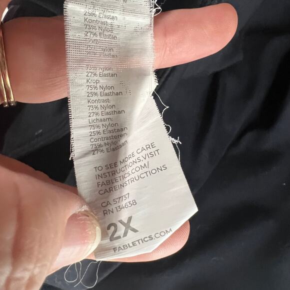 Fabletics Black Sports Bra Racer Back Cross Straps Purple Gray Women's 2XL - Picture 6 of 7